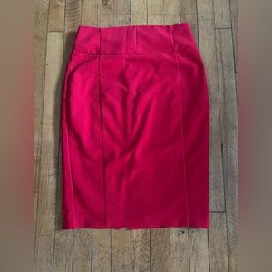 Express Red Pencil Midi Skirt - Size 8